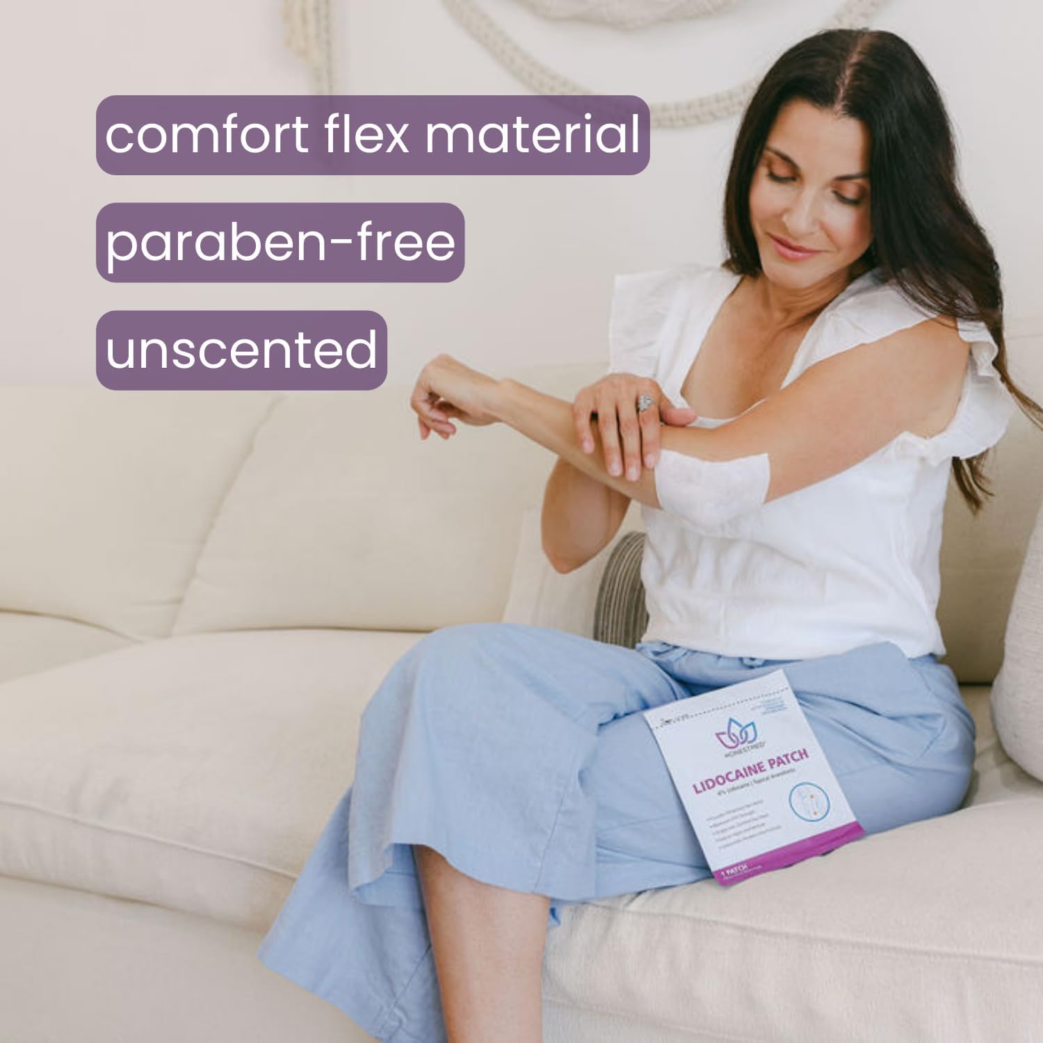 HONESTMED easy-peel patch ready to apply