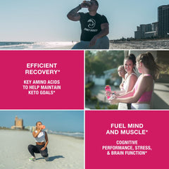Product with bold label and water, suggesting clean recovery after workouts.