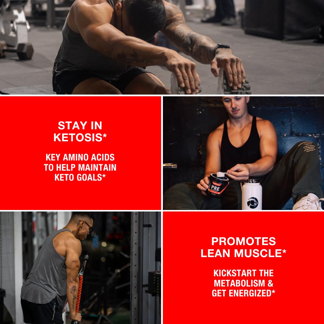 Honey Badger pre workout powder label close-up features natural ingredients.