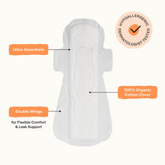 Hypoallergenic fragrance-free pad suitable for sensitive skin daily wear