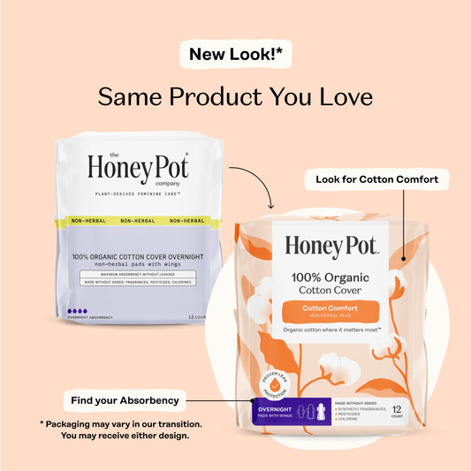 The Honey Pot organic cotton cover pad featuring breathable, skin-friendly material