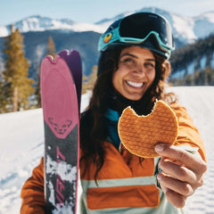 Athlete enjoying Honey Stinger waffle during training