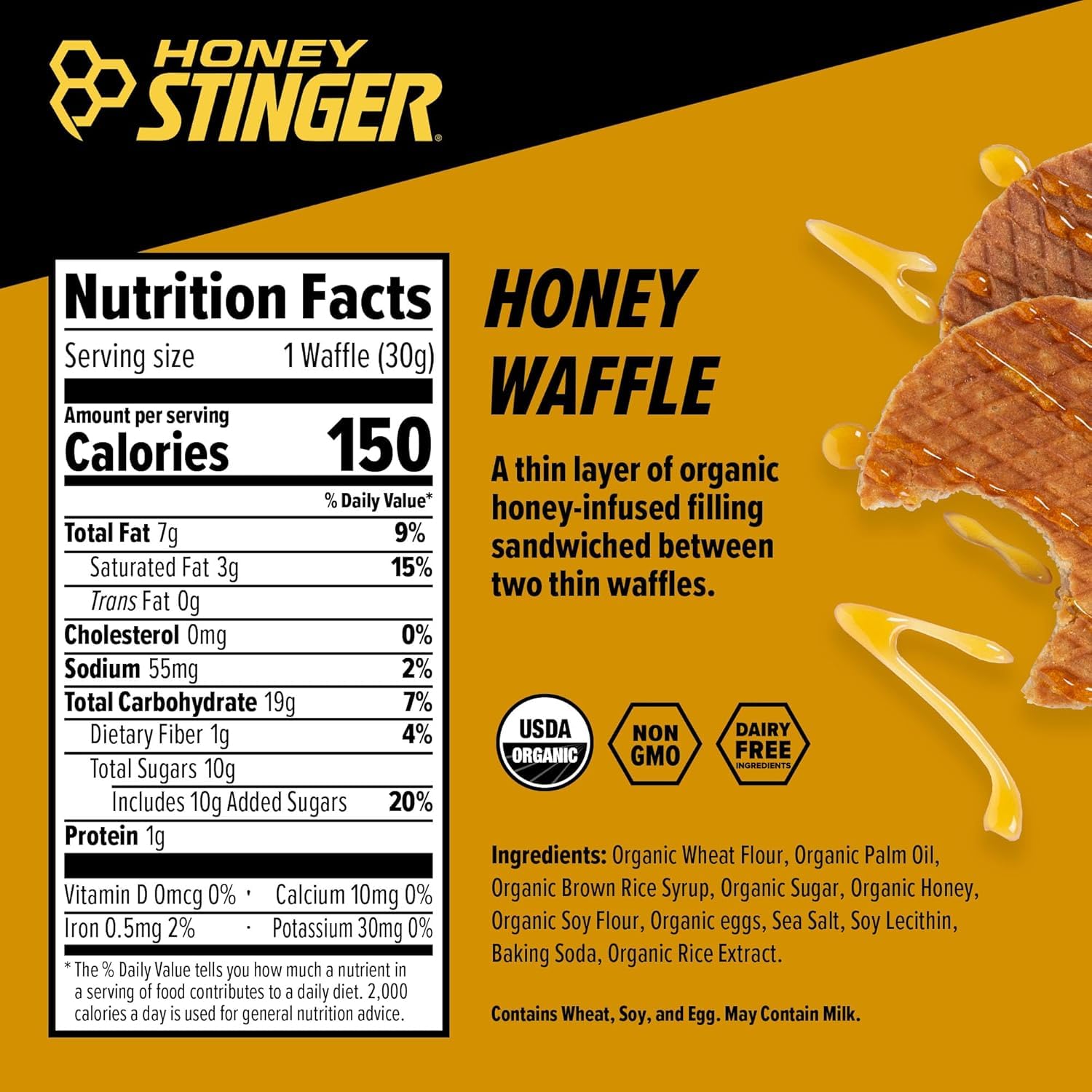 Honey Stinger energy waffle salted caramel flavor as tasty endurance fuel