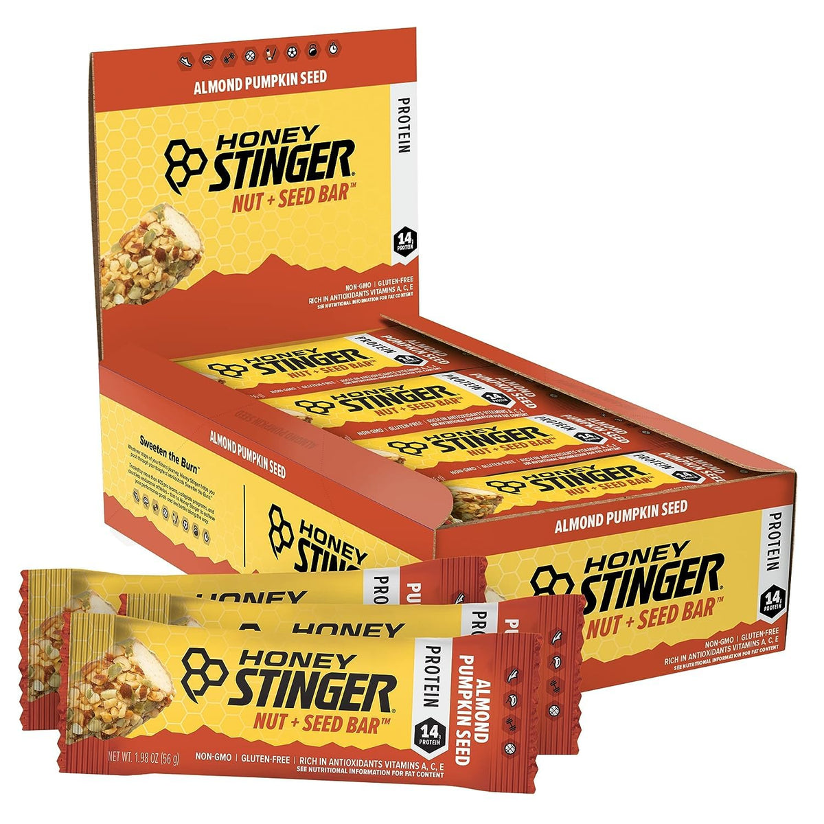 Honey Stinger Nut and Seed Bar almond pumpkin seed unwrap, ideal for post workout recovery