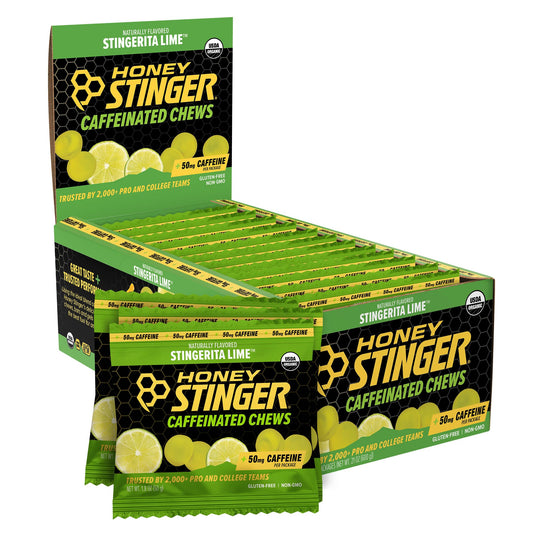 Honey Stinger Stingerita Lime chews bottle for portable workout energy