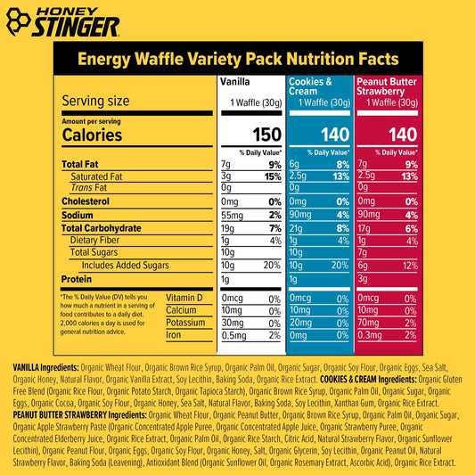 Honey Stinger cookies and cream waffle: sustained energy for cycling or running