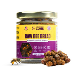 HONEYBEEZONE Raw Bee Bread jar, nutrient dense energy option.