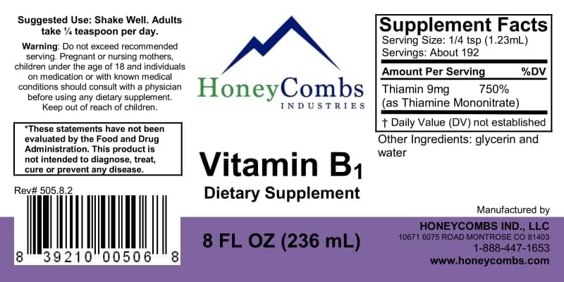 HoneyCombs B1 liquid in glass with tea shows convenient daily intake.