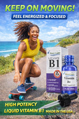 HoneyCombs B1 thiamine liquid drops glass bottle on counter for daily use