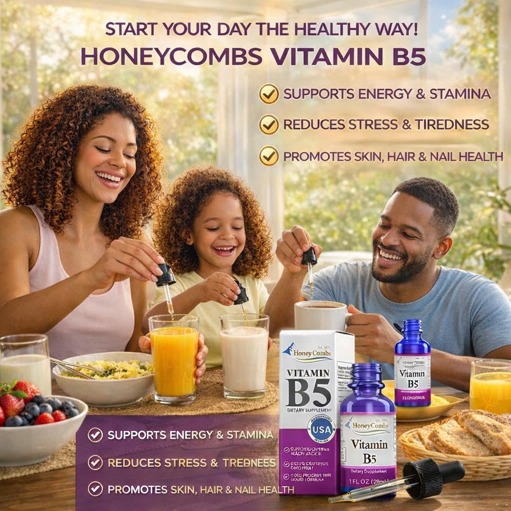 Daily-use setup of HoneyCombs B5 liquid drops for routine supplementation