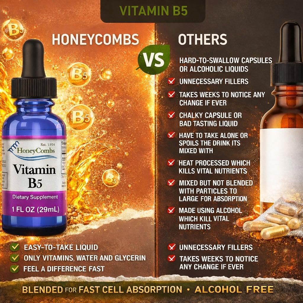 Travel-size HoneyCombs B5 liquid drops for on-the-go wellness