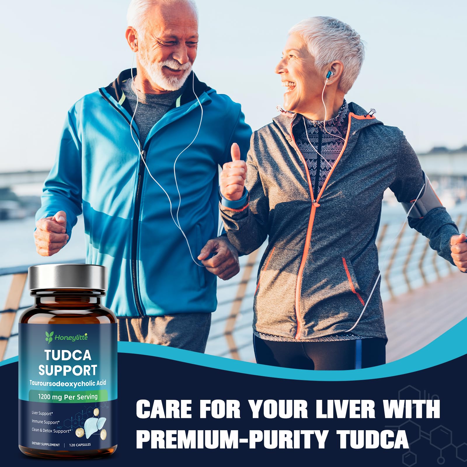 Honeylitte Tudca capsules in hand for portable nutrition