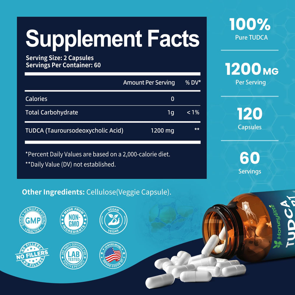 Honeylitte Tudca bottle seal image emphasizing freshness and purity