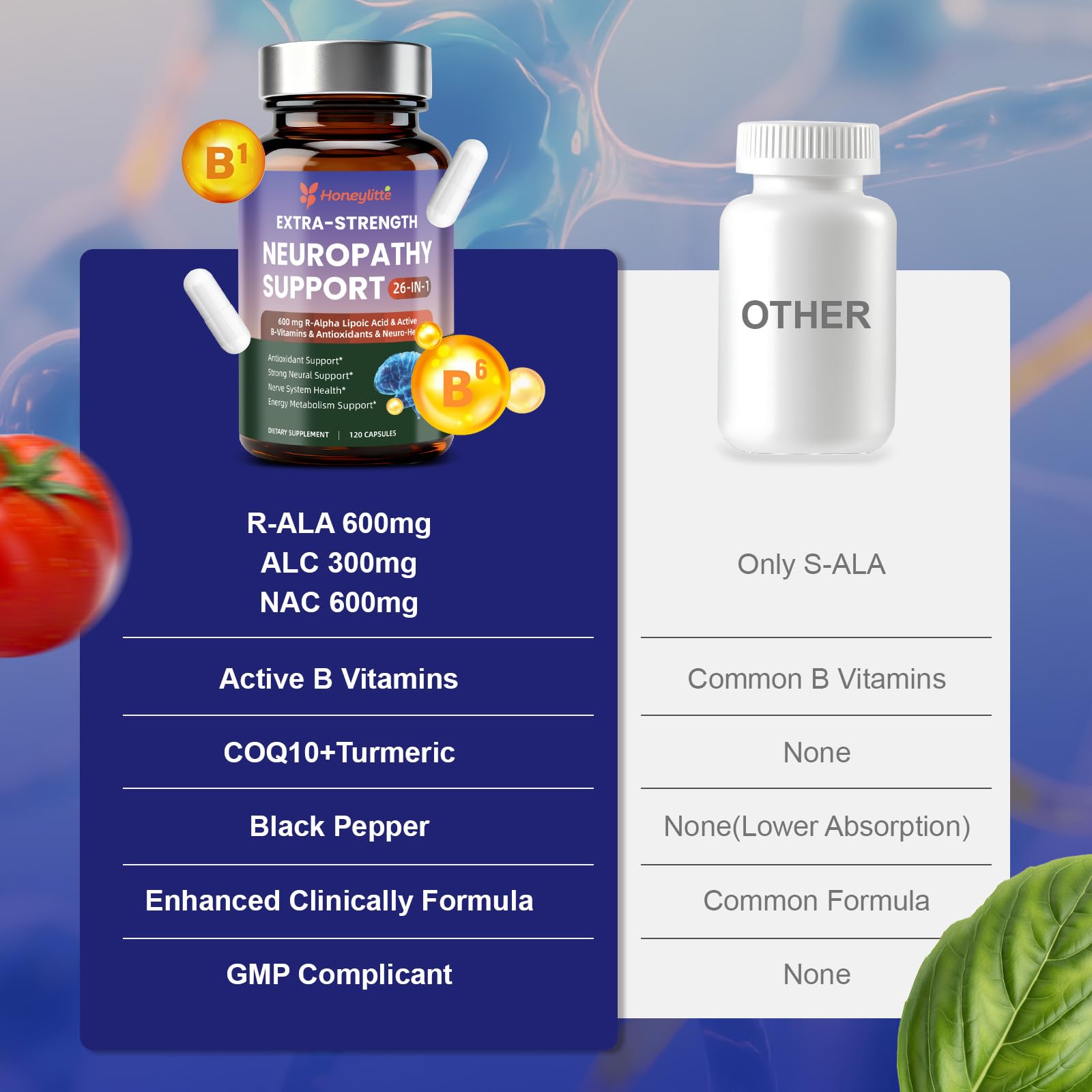 Honeylitte vegan non-GMO allergen-free label communicates clean formulation
