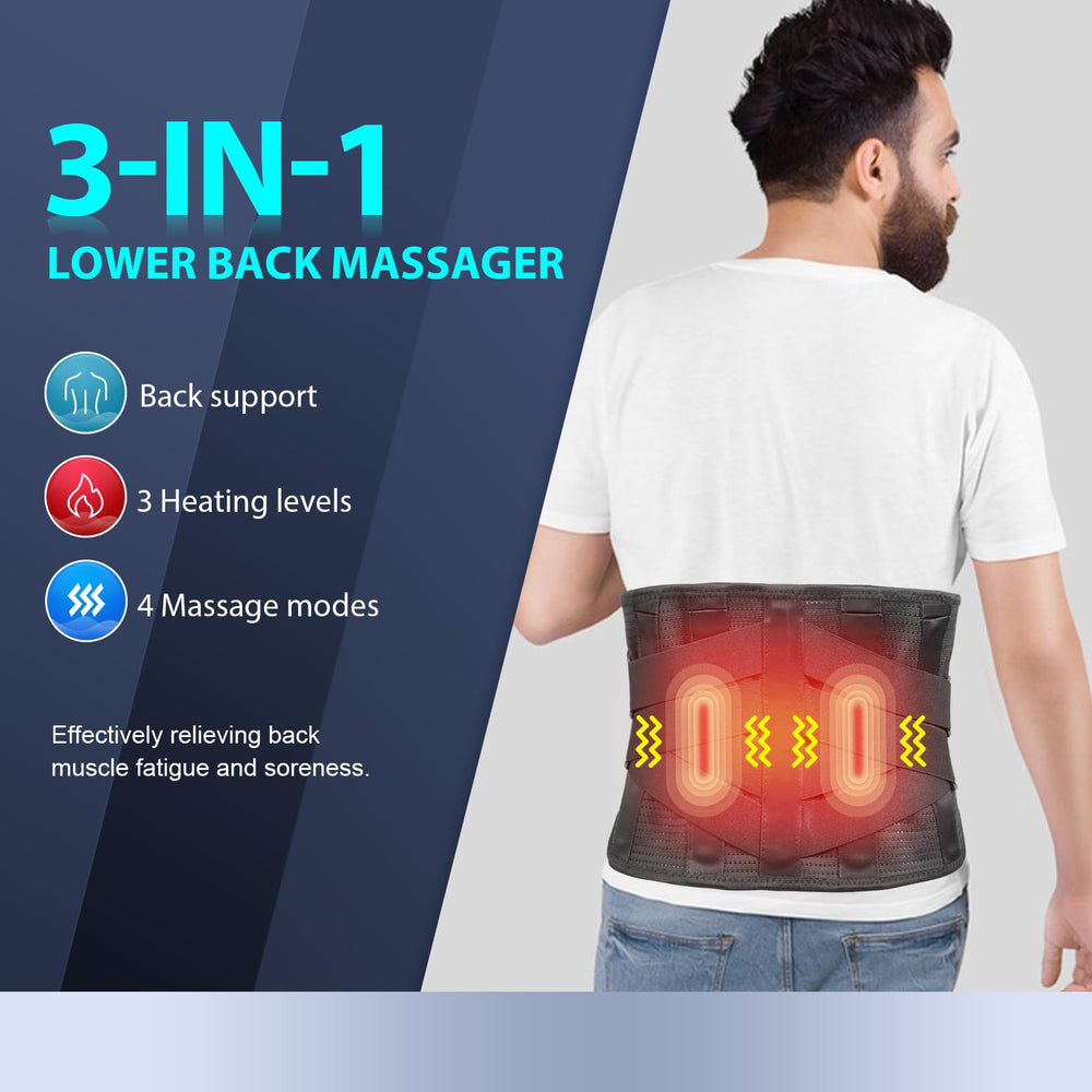 HONGJING back massager belt showing ergonomic support system for lumbar comfort