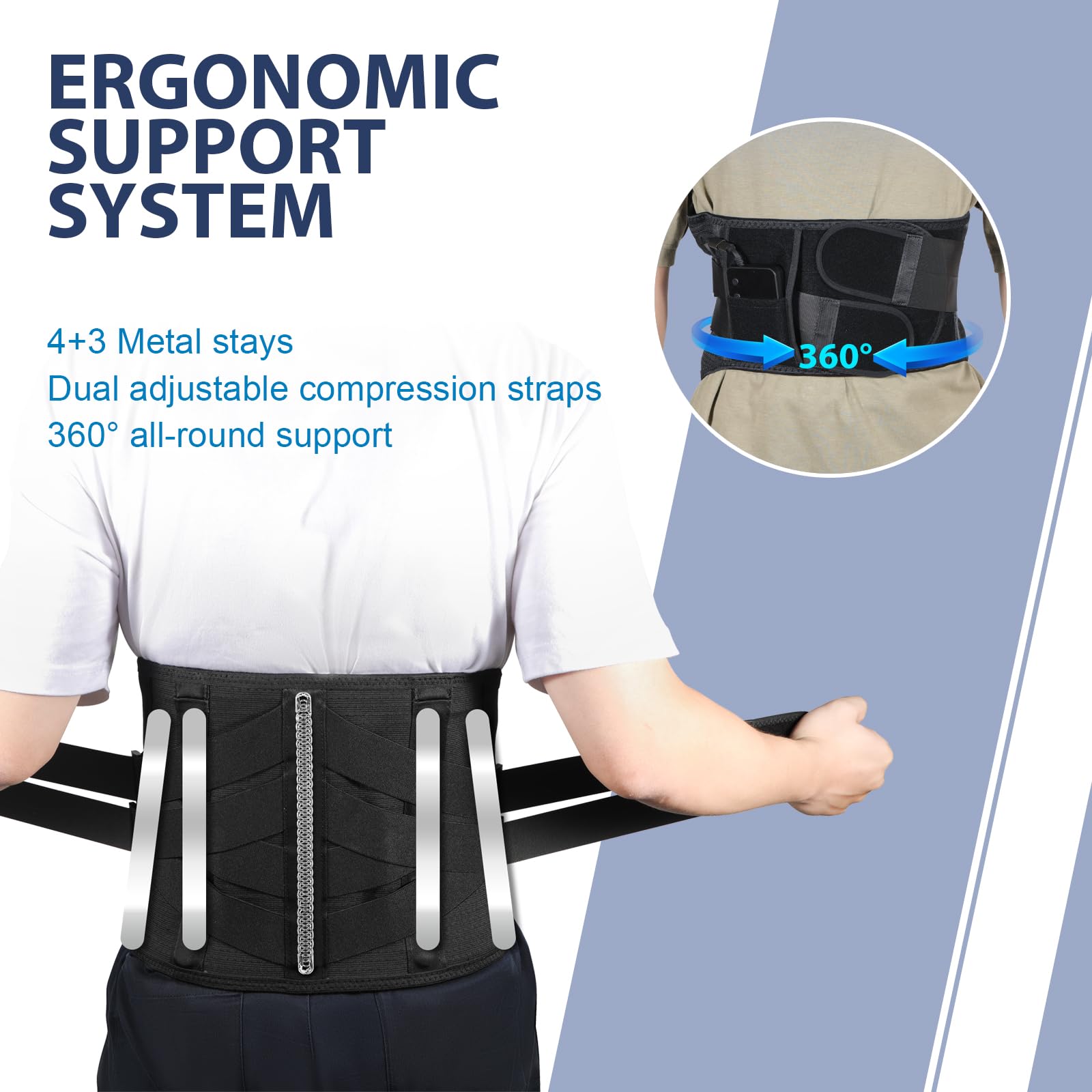 HONGJING massager belt features 5000mAh battery for cordless use