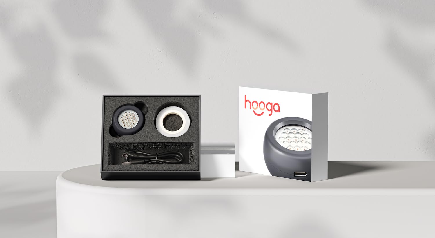 Hooga Dot portable pain relief therapy for on-the-go sessions.