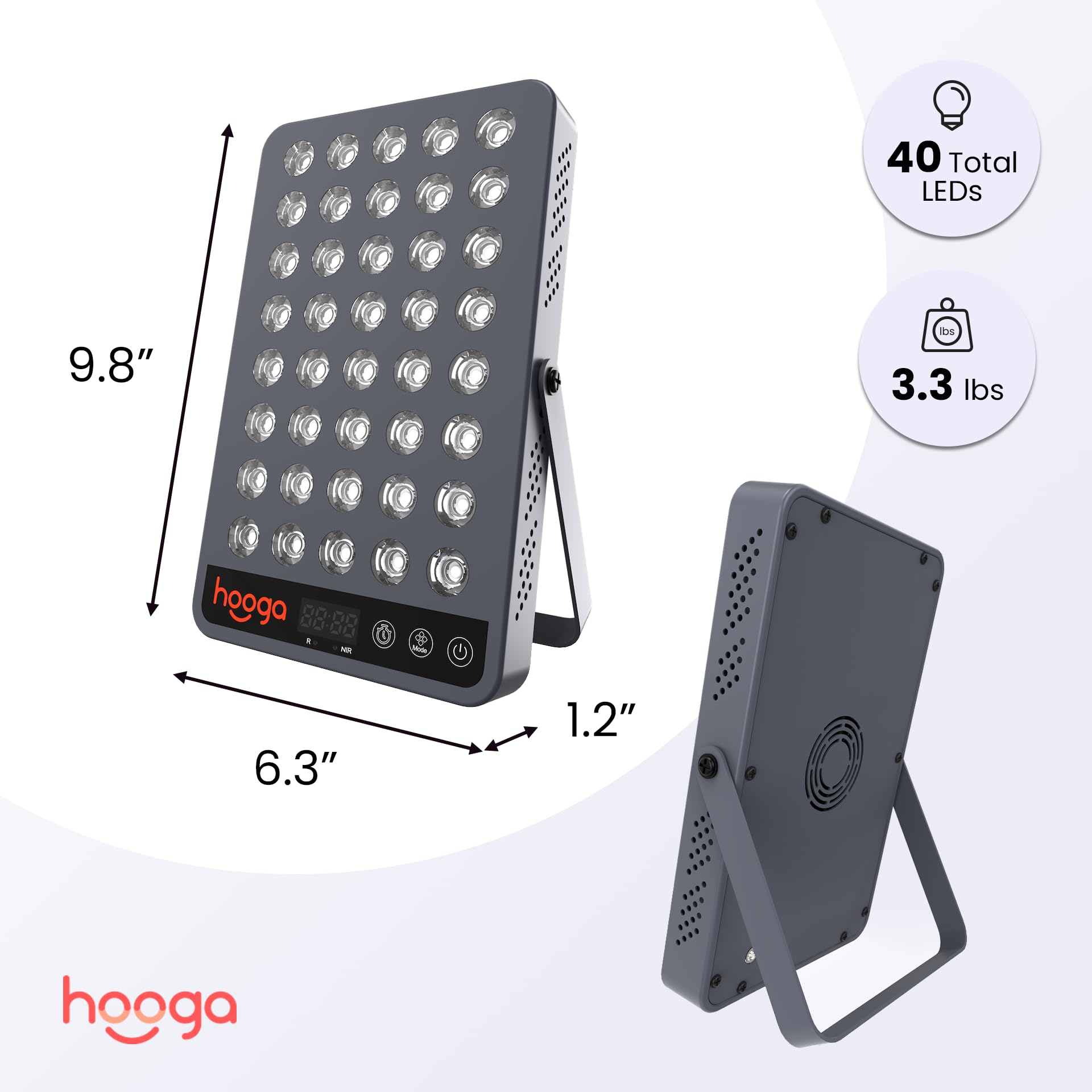 Hooga HG200 emits 660 nm red light for skin and energy support