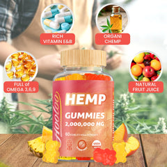 HOOLOO hemp gummies closeup, vibrant bites for daily balance.