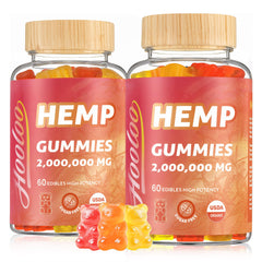 HOOLOO hemp gummies orange bottle, inviting calm evenings and relaxed routines.