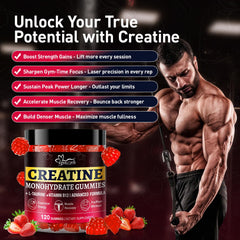 Hoozzch Creatine Gummies bottle open on the go for on-the-go use anytime.