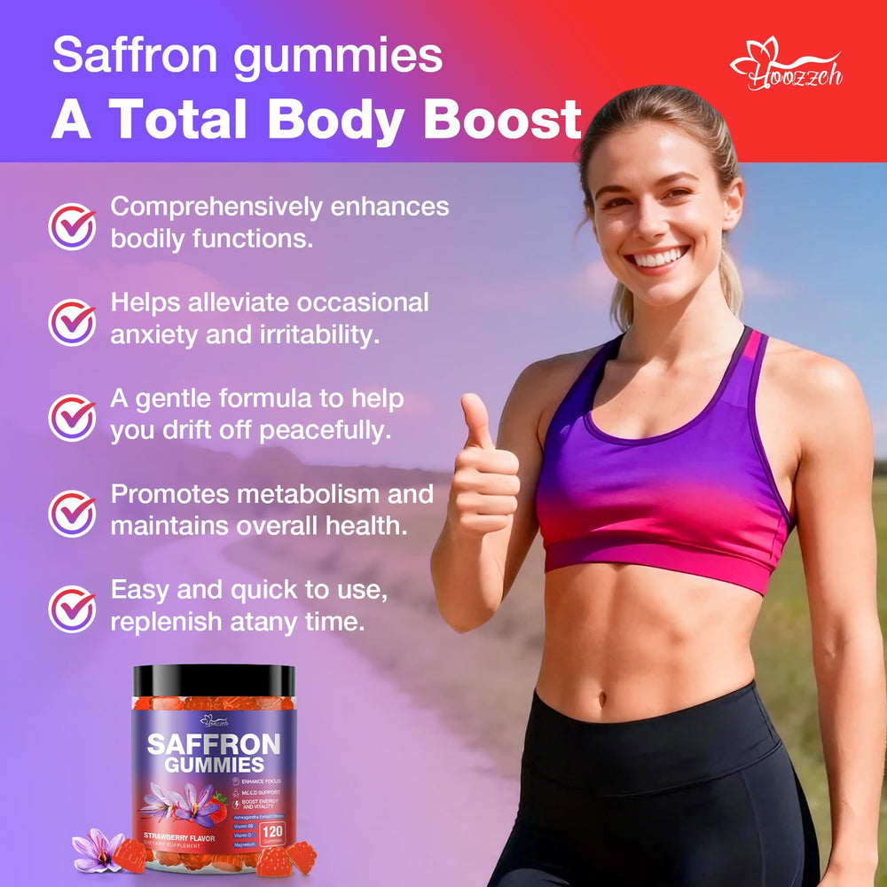 Hoozzch saffron gummies adults use during work for improved focus