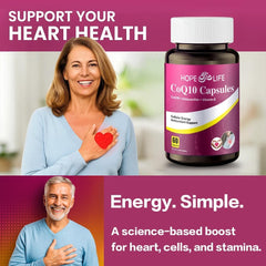 HOPE LIFE CoQ10 astaxanthin highlight emphasizing antioxidant support.