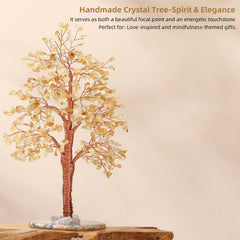 Hopeseed Citrine Chakra Tree shows copper wire detail for a lifelike, artisanal touch.