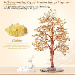 Hopeseed Citrine Chakra Tree with handcrafted branches elevates desk decor and energy.