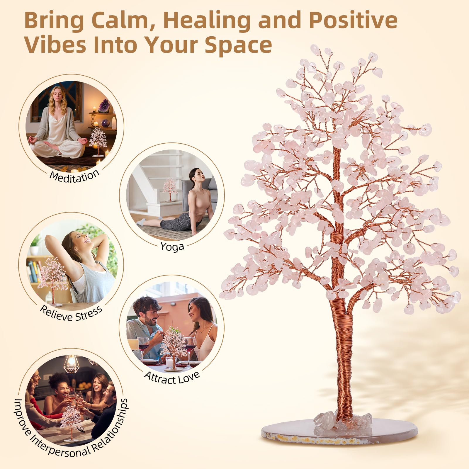 Hopeseed ideal for desk, living room, and workspace crystal tree display.