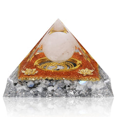 Hopeseed Orgone Pyramid with rainbow moonstone glow for meditation and energy