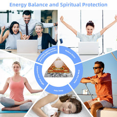 Hopeseed Orgone Pyramid emits a soft glow for calming ambiance