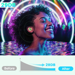 Hopihe green silicone ear plugs offer comfortable all-day wear at events.