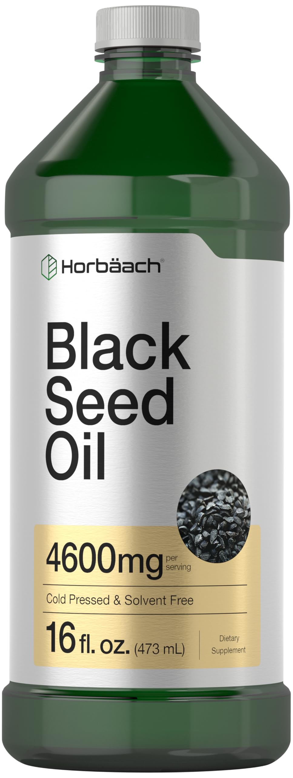 Horbäach Black Seed Oil liquid bottle for convenient daily wellness.