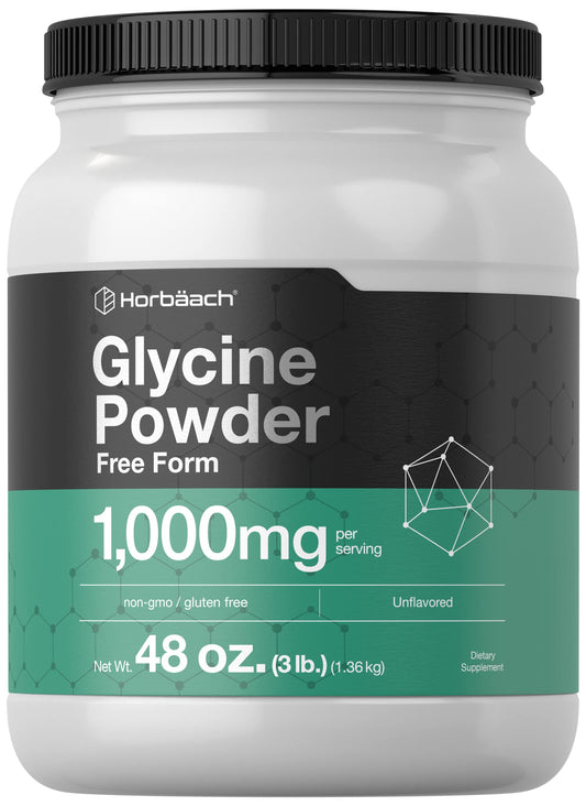 Horbäach Glycine Powder bottle ready for daily unflavored supplementation.