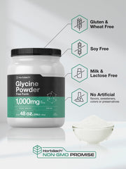 Glycine powder being stirred into water to show easy mixability.