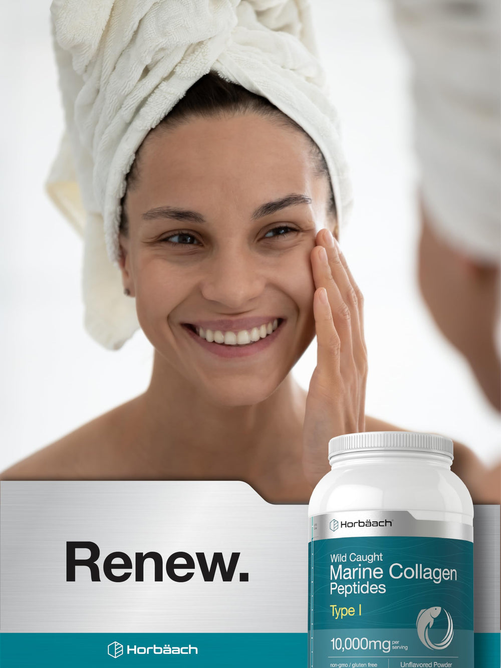 Horbaach Marine Collagen powder steeped in tea as part of a daily ritual