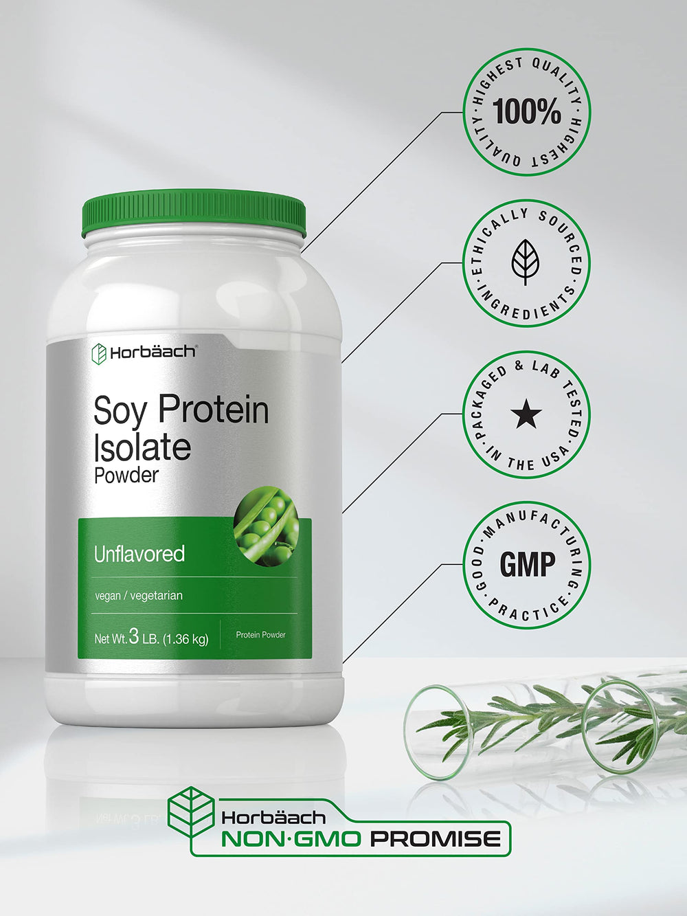 Shake made with Horbaach Soy Protein Isolate, convenient daily vegan nutrition.