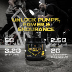 HOSSTILE Amped caffeine matrix highlights 450mg caffeine per serving