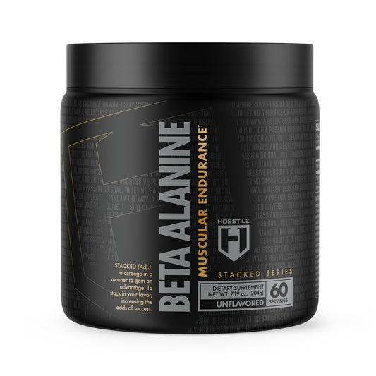 HOSSTILE Beta-Alanine powder bottle ready for pre-workout endurance support.