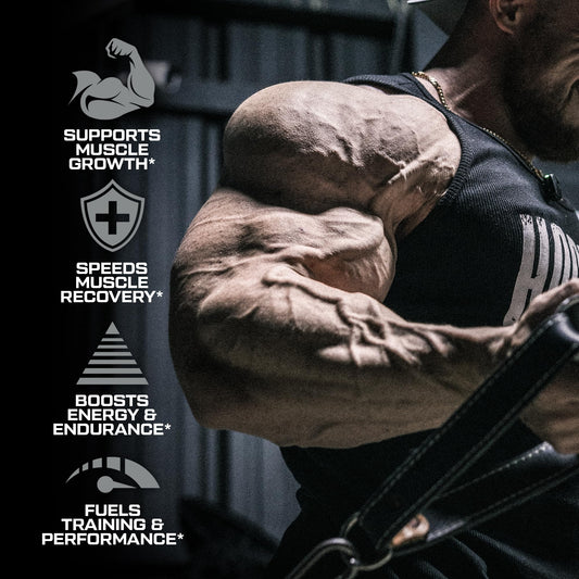 HOSSTILE CDX cluster dextrin scoop demonstrates precise dosing for intra-workout fueling.