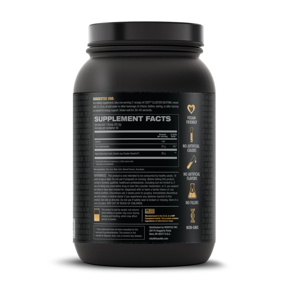 HOSSTILE CDX lemon-lime powder scoop beside shaker bottle