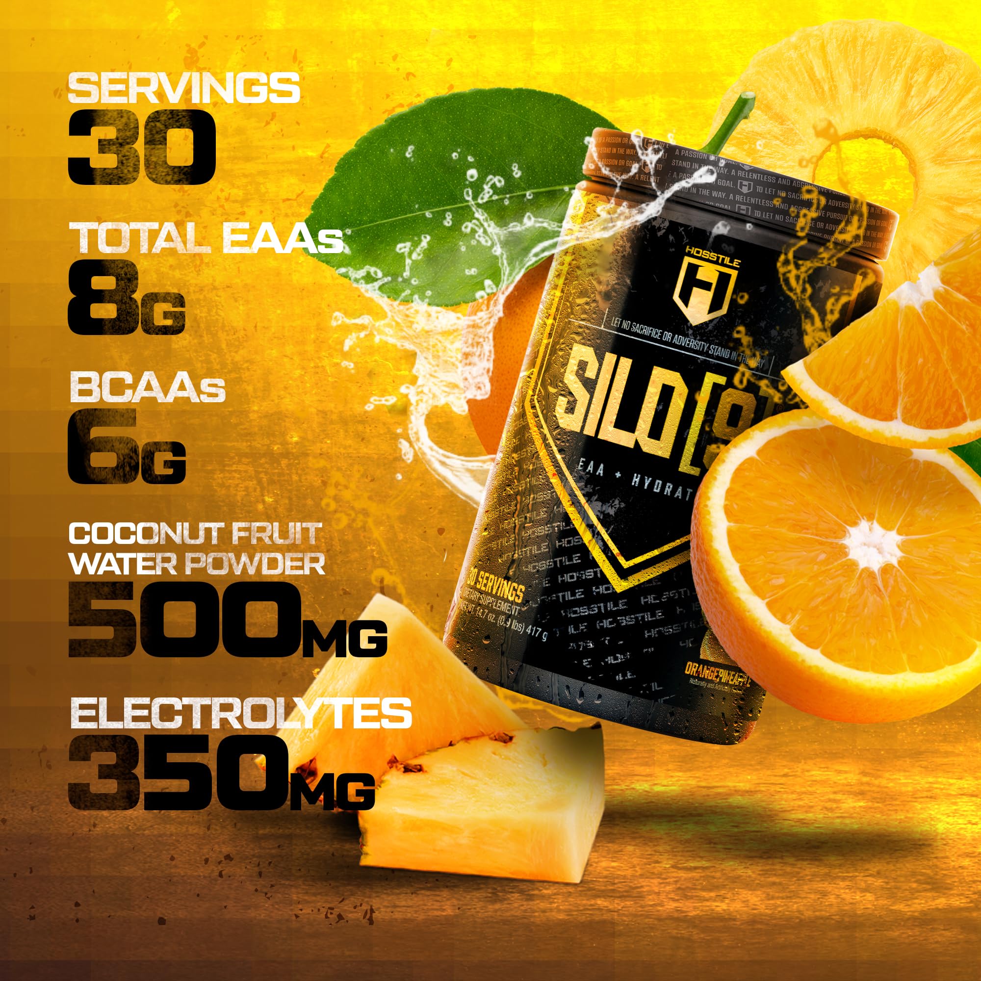 HOSSTILE SILO[9] EAA intra-workout-stir showcases mid-session amino availability.