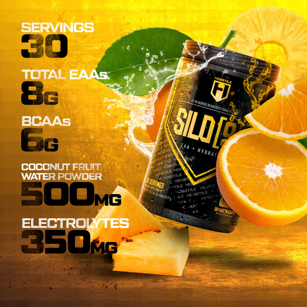 HOSSTILE SILO[9] EAA intra-workout-stir showcases mid-session amino availability.