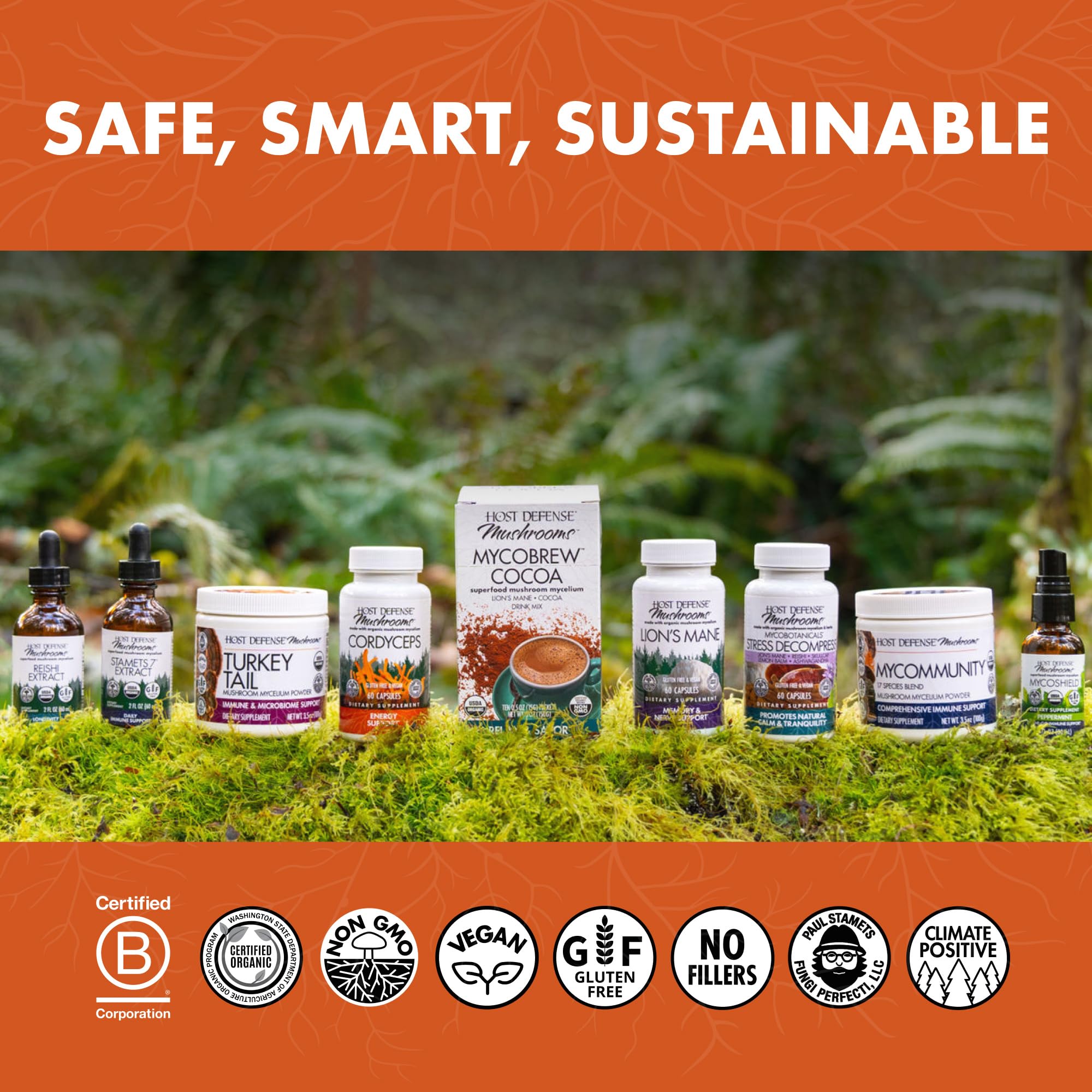 Host Defense Breathe Capsules on a desk with tea for daily routine