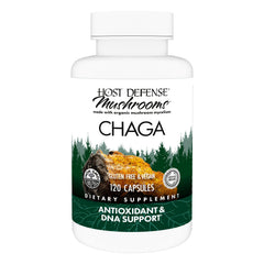 Host Defense Chaga Capsules bottle for daily immune support.