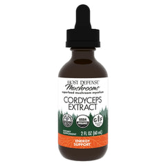 Host Defense Cordyceps extract bottle showing final product and branding for immune support potential