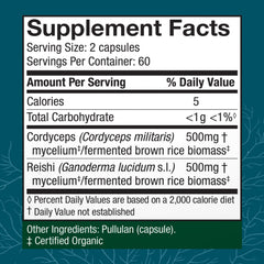 Closeup of Host Defense CordyChi capsules showing smooth, easy-to-swallow pills.