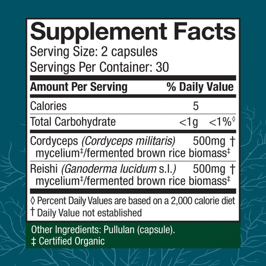 Host Defense CordyChi capsules held in hand showcasing convenient daily wellness.