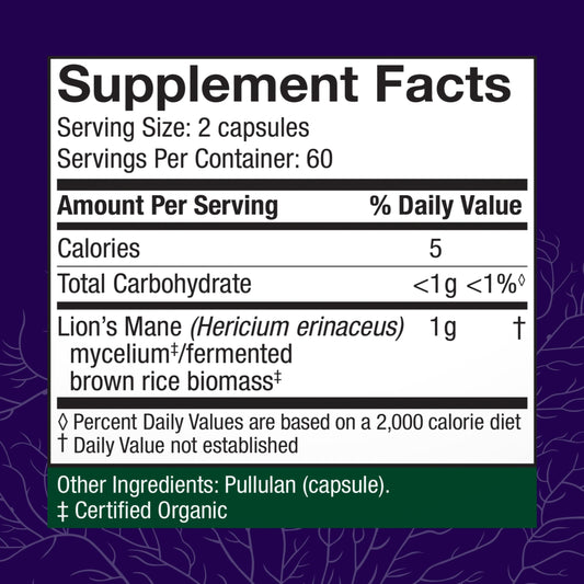 Host Defense Lion's Mane capsules ready for daily focus and memory support